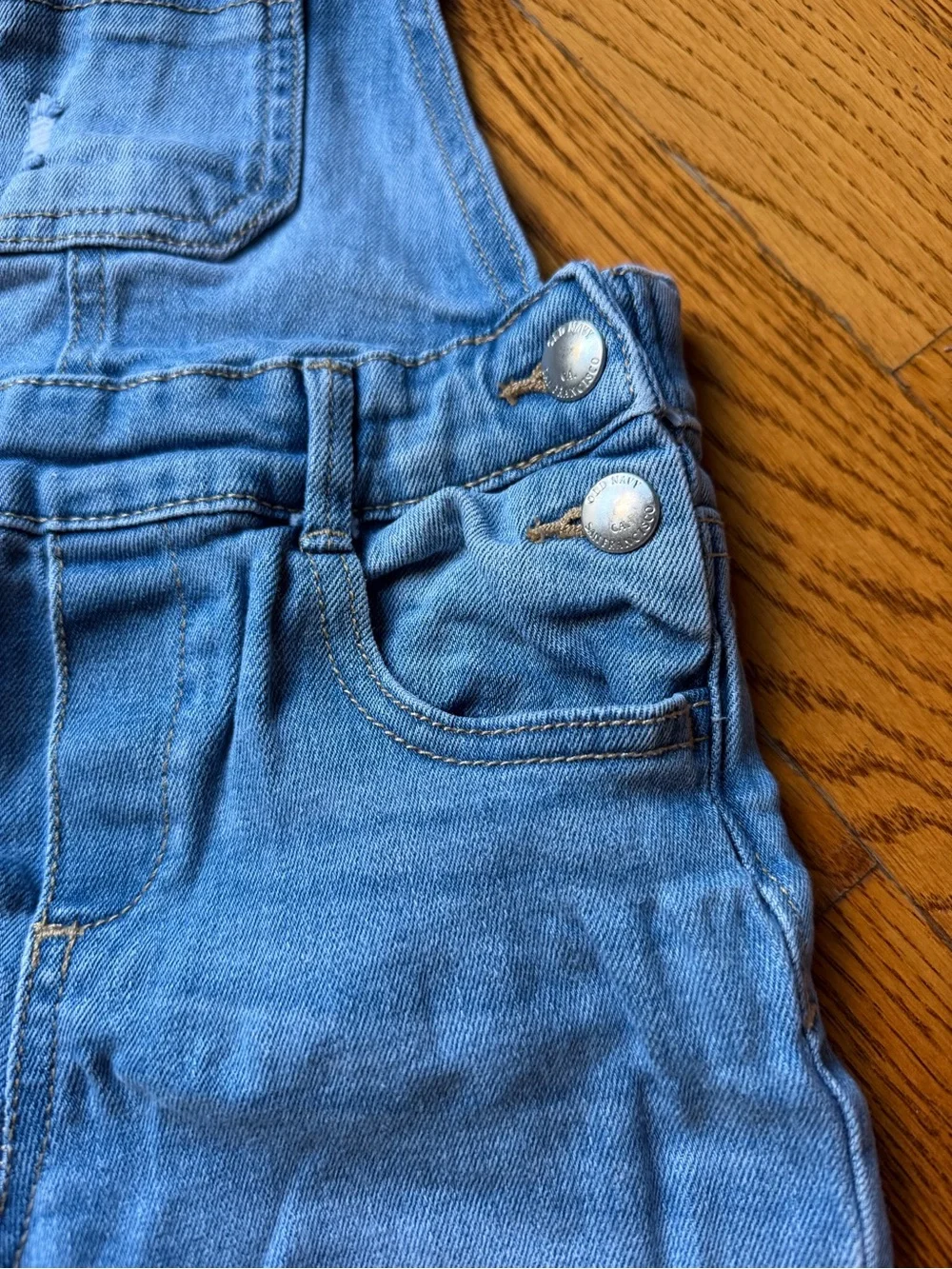 Old Navy Toddler Girls Denim Overalls Cuffed Crop Distressed Size 3T